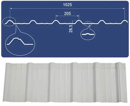 Roofing sheet design for the poutry houses.