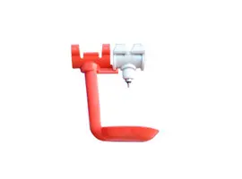 Gray Nipple with Tray for poultry, offering efficient water flow and preventing wet litter with evaporative cooling features.