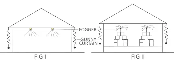 Professional fogger installation for poultry farms, ensuring efficient misting systems that provide optimal cooling and temperature control for broiler and layer sheds.